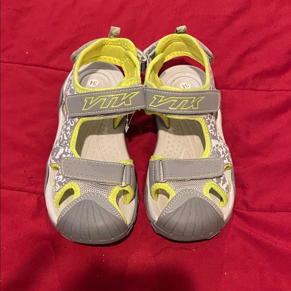 Kids Gray and Yellow Adventure Sandals